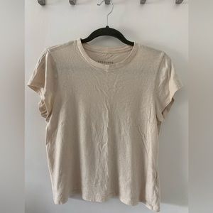 Cream Everlane organic cotton babydoll tee
